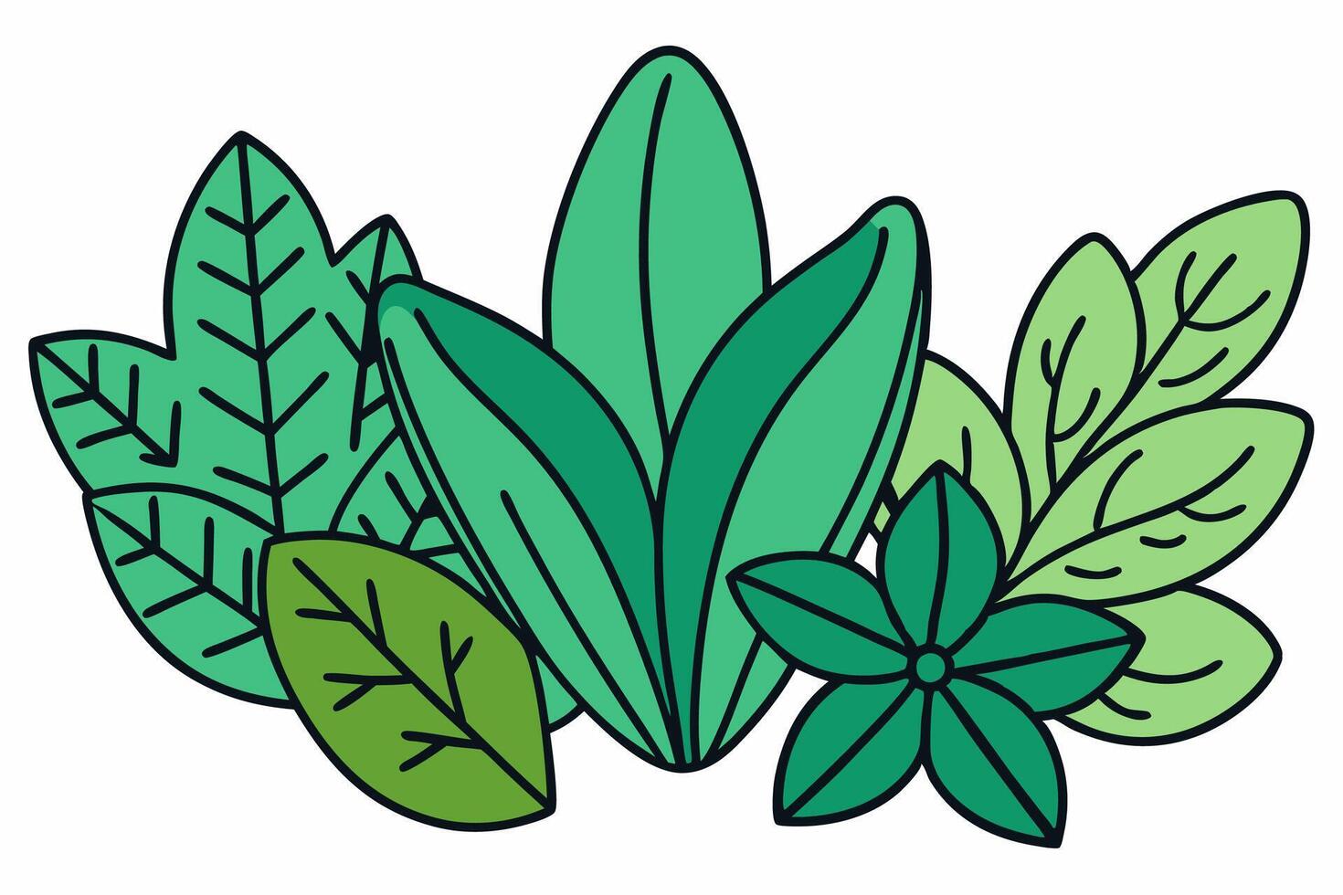 A green leafy plant with leaves vector