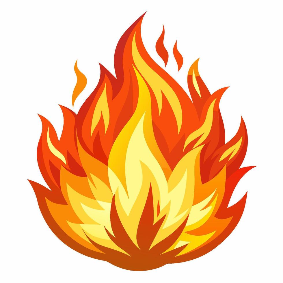 a fire icon on a white background vector