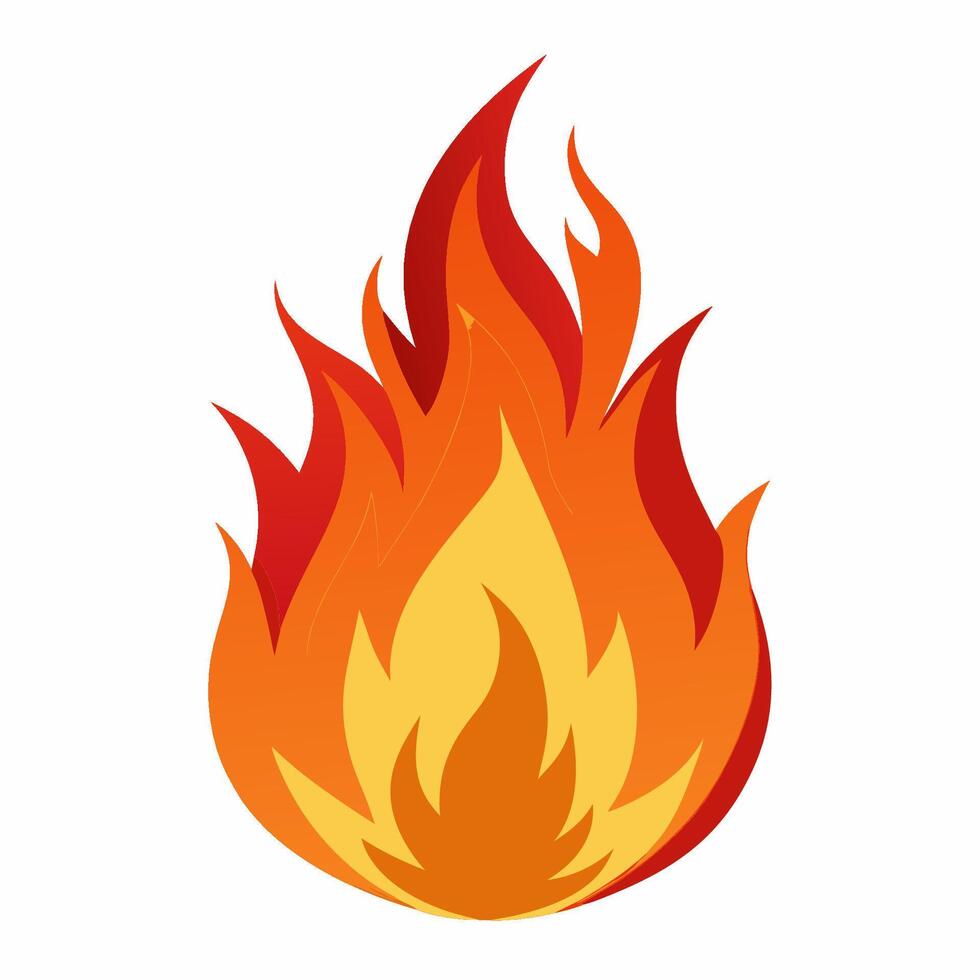a fire icon on a white background vector
