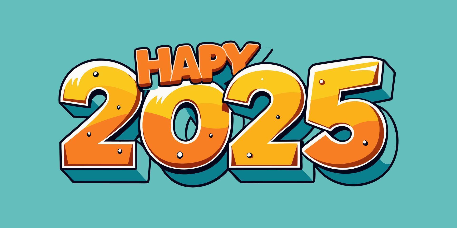 happy 2025 25th anniversary text vector