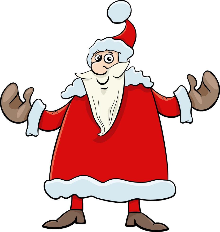 funny cartoon Santa Claus on Christmas time vector
