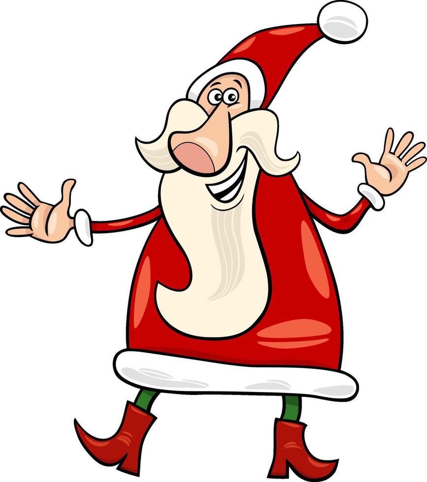 funny cartoon Santa Claus character on Christmas time vector