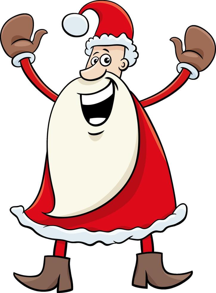 happy cartoon Santa Claus on Christmas time vector