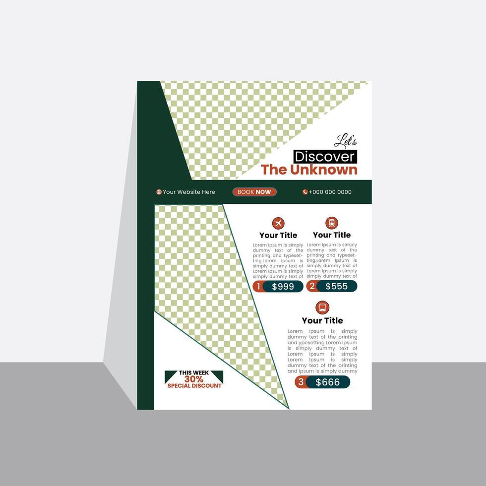 Explore the unknown travel flyer design vector