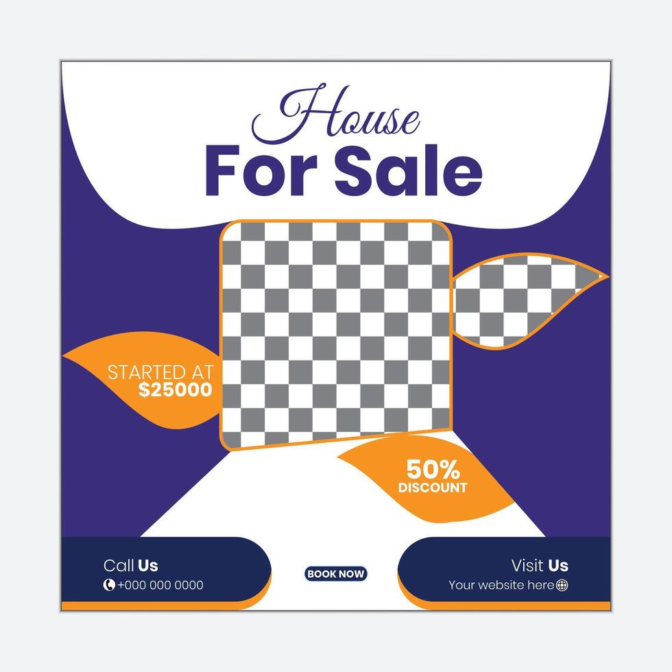 Real Estate Social Media Post design template vector