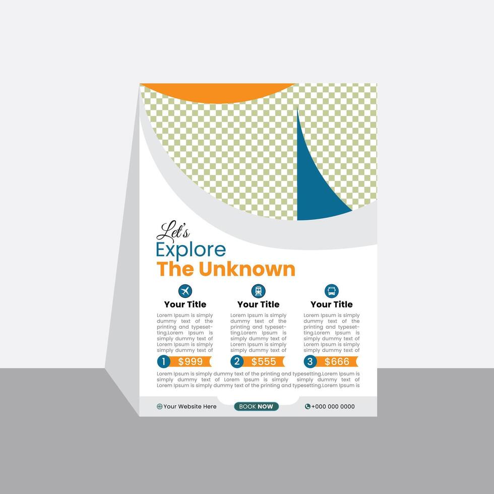 Explore the unknown travel flyer vector