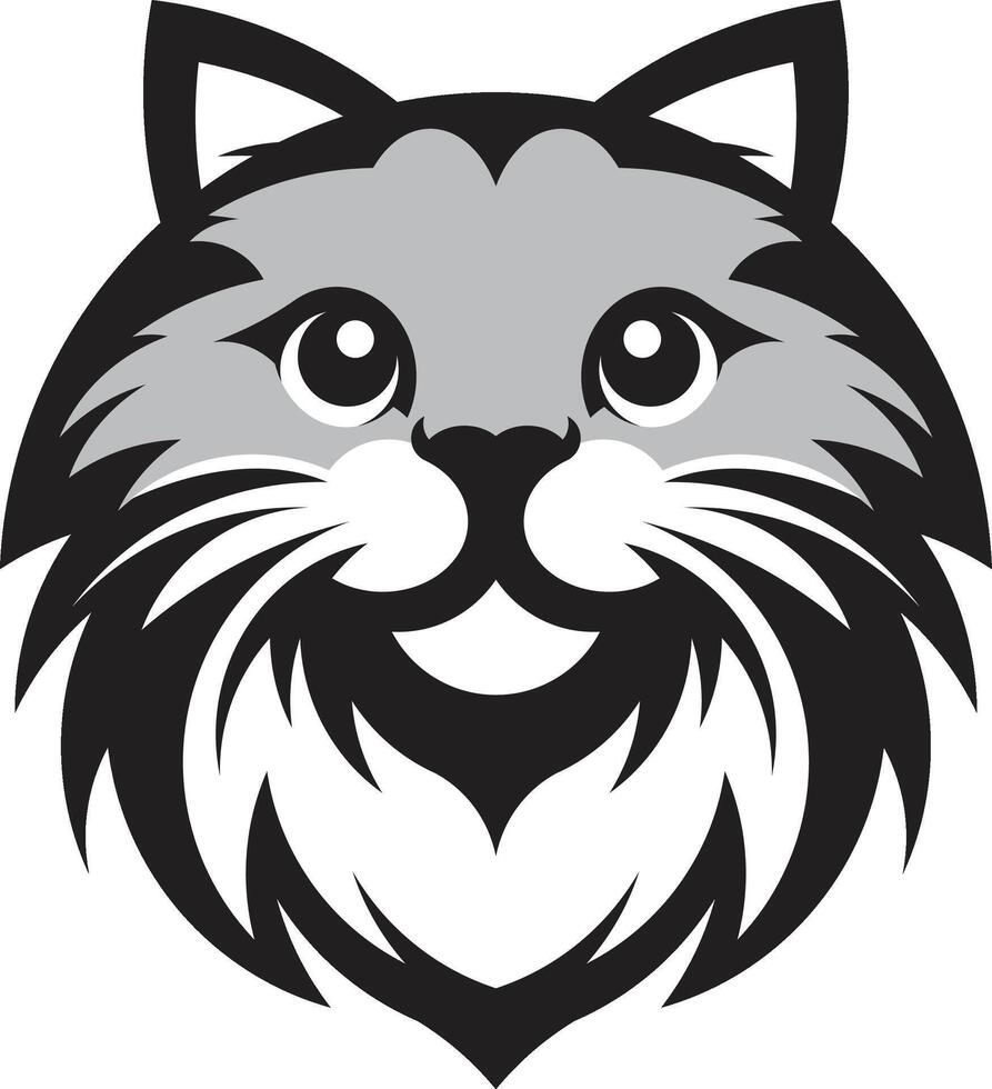 Cat's Head Logo Three Colors vector