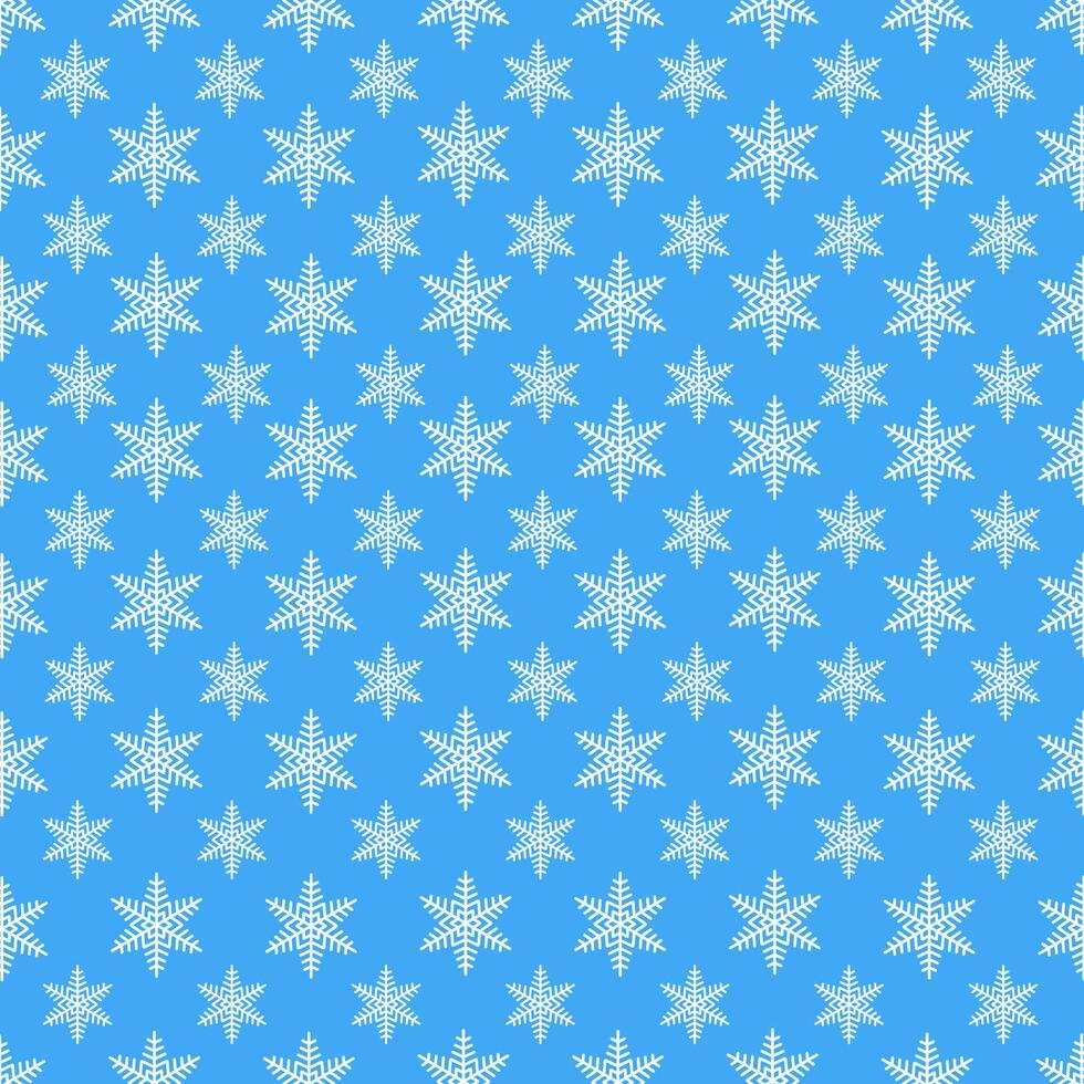 New Year's pattern with snowflakes on a blue background vector