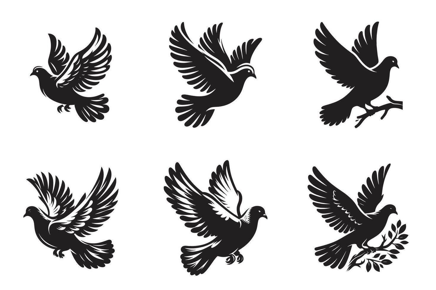 dove silhouette Style with white background vector