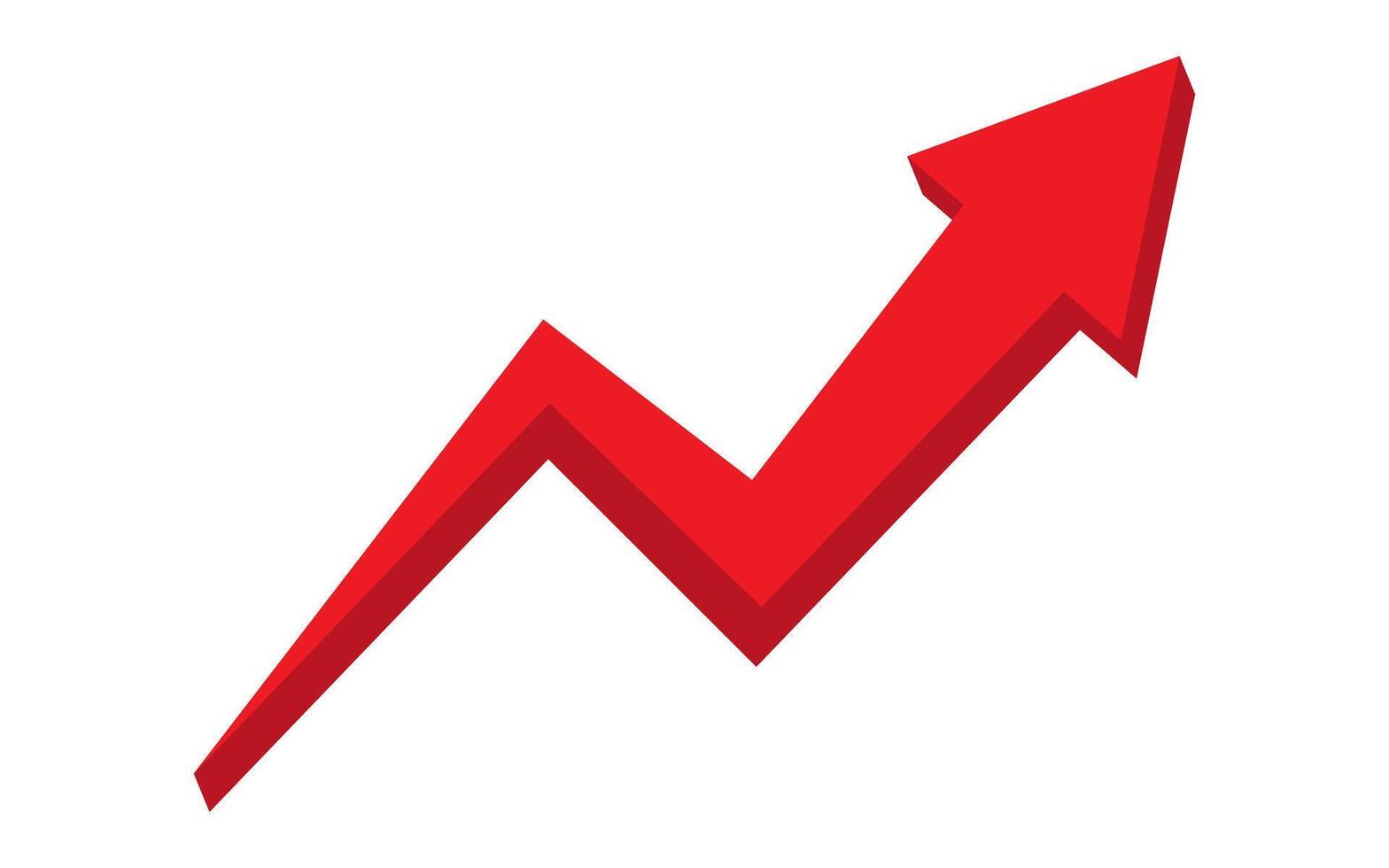 Red grow arrow icon. Success icon. Profit logo. vector