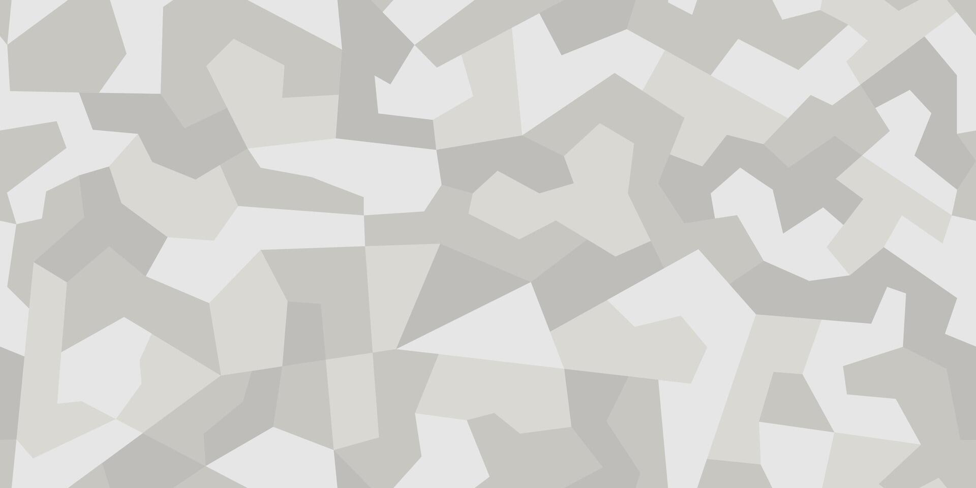 Monochrome geometric camouflage background for army, hunting and other use. White snow camo, seamless texture. Military pattern for fabric print vector