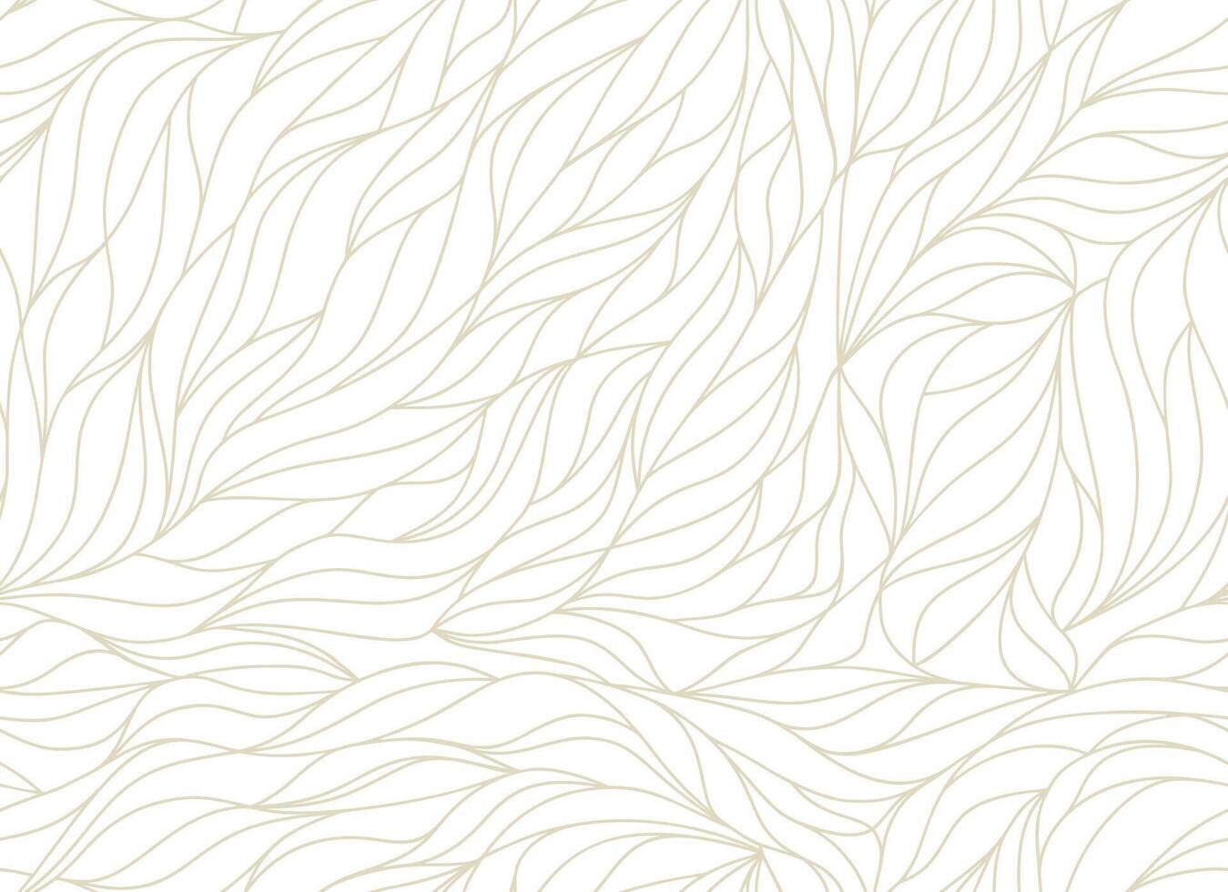 Elegant seamless floral pattern. Wavy petals, organic background. Stylish modern golden leaves linear texture. Wallpaper or fabric printing vector