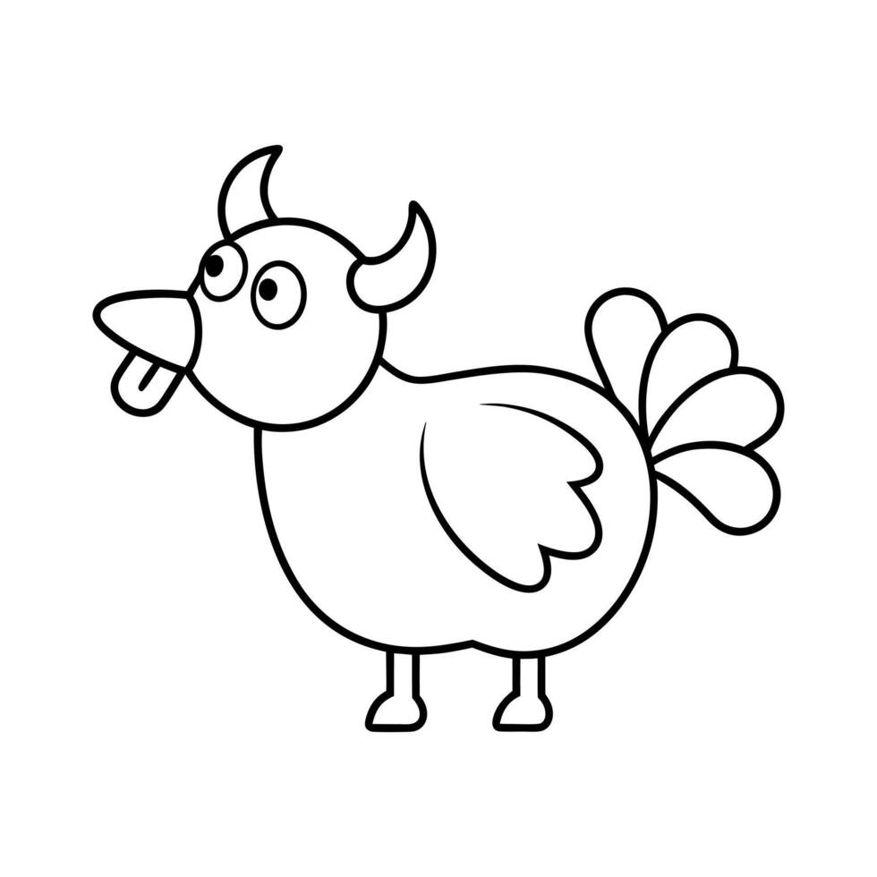 cute cartoon line art vector