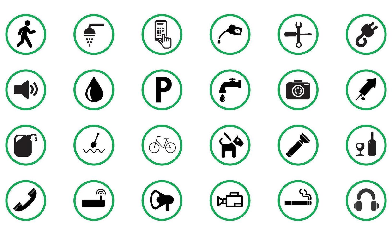 Permission Granted Icons Set Allowed Icon For Actions and Safety Guidelines vector