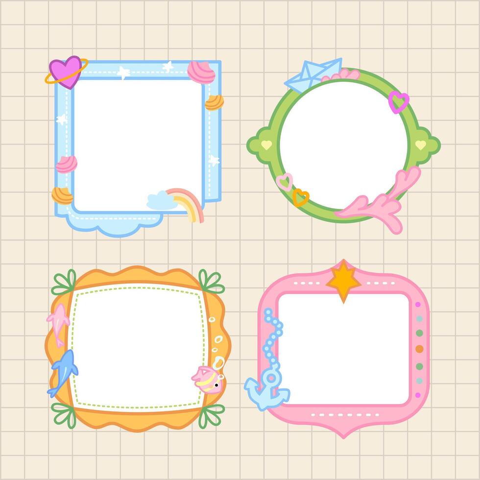 bullet journal frame decoration pack vector