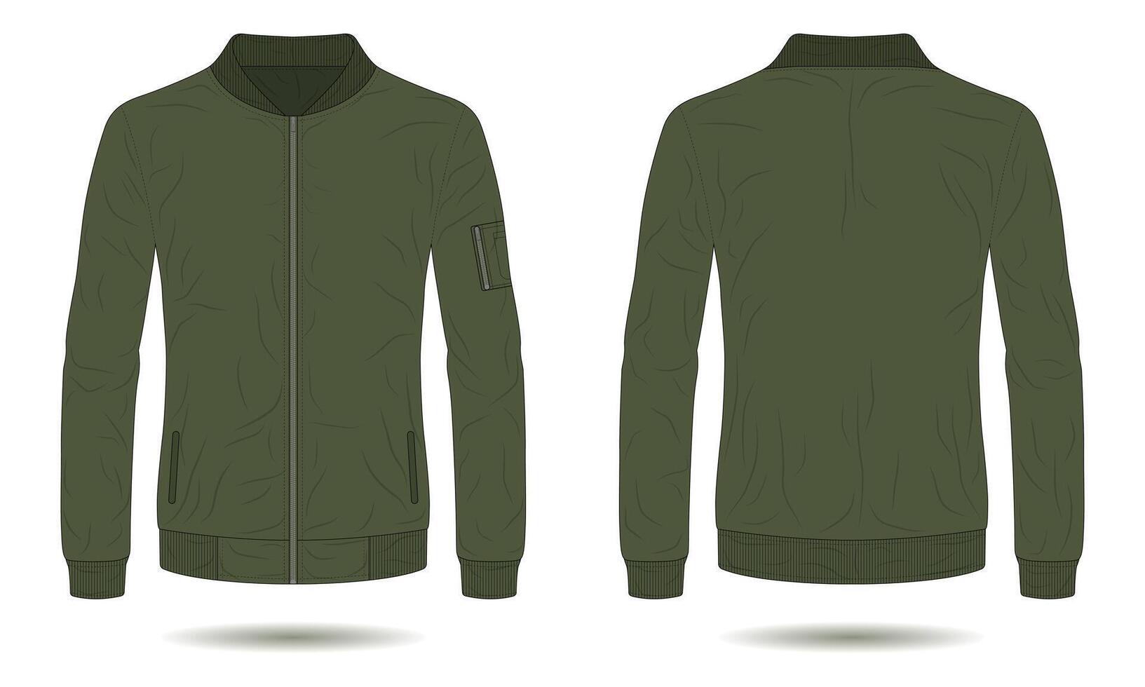 Green men bomber jacket mockup vector