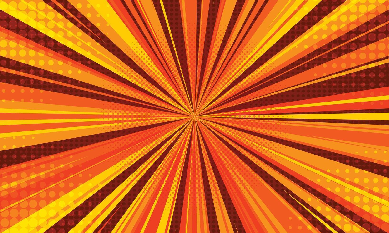 Abstract swirl orange radial stripes retro background vector
