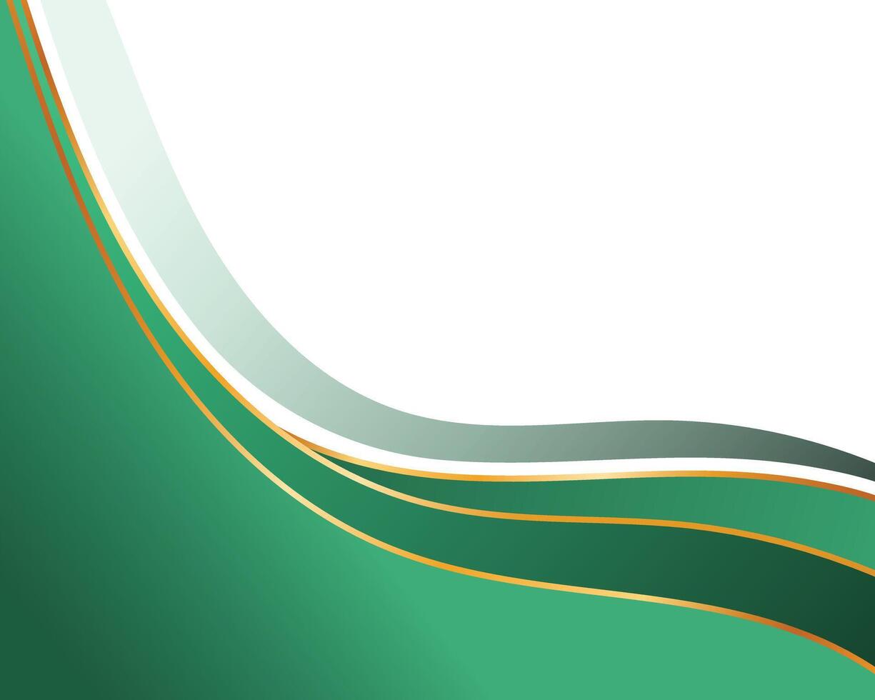 Abstract wavy green lines modern blank background vector