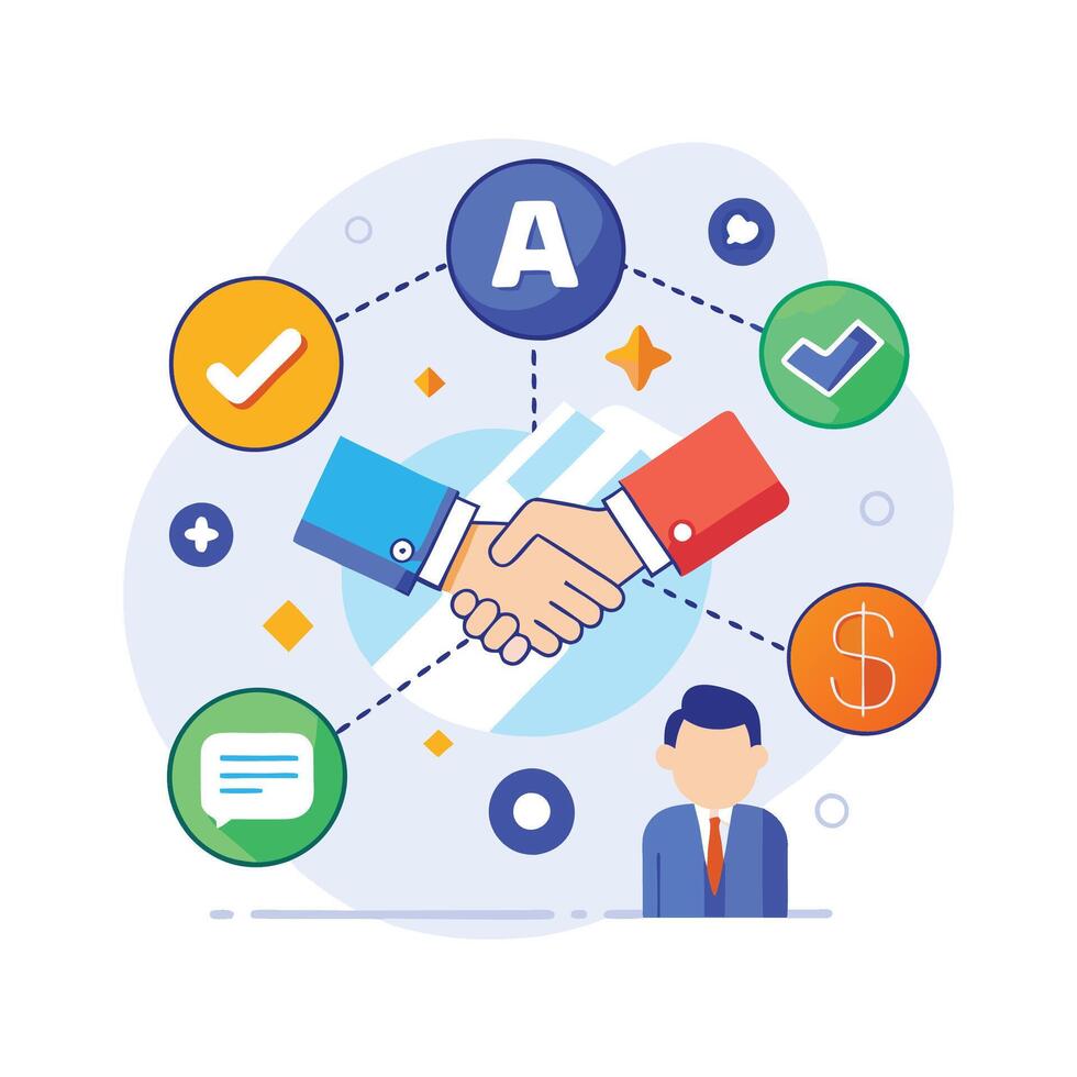 Partnership Icon for Affiliate Marketing on White Background vector