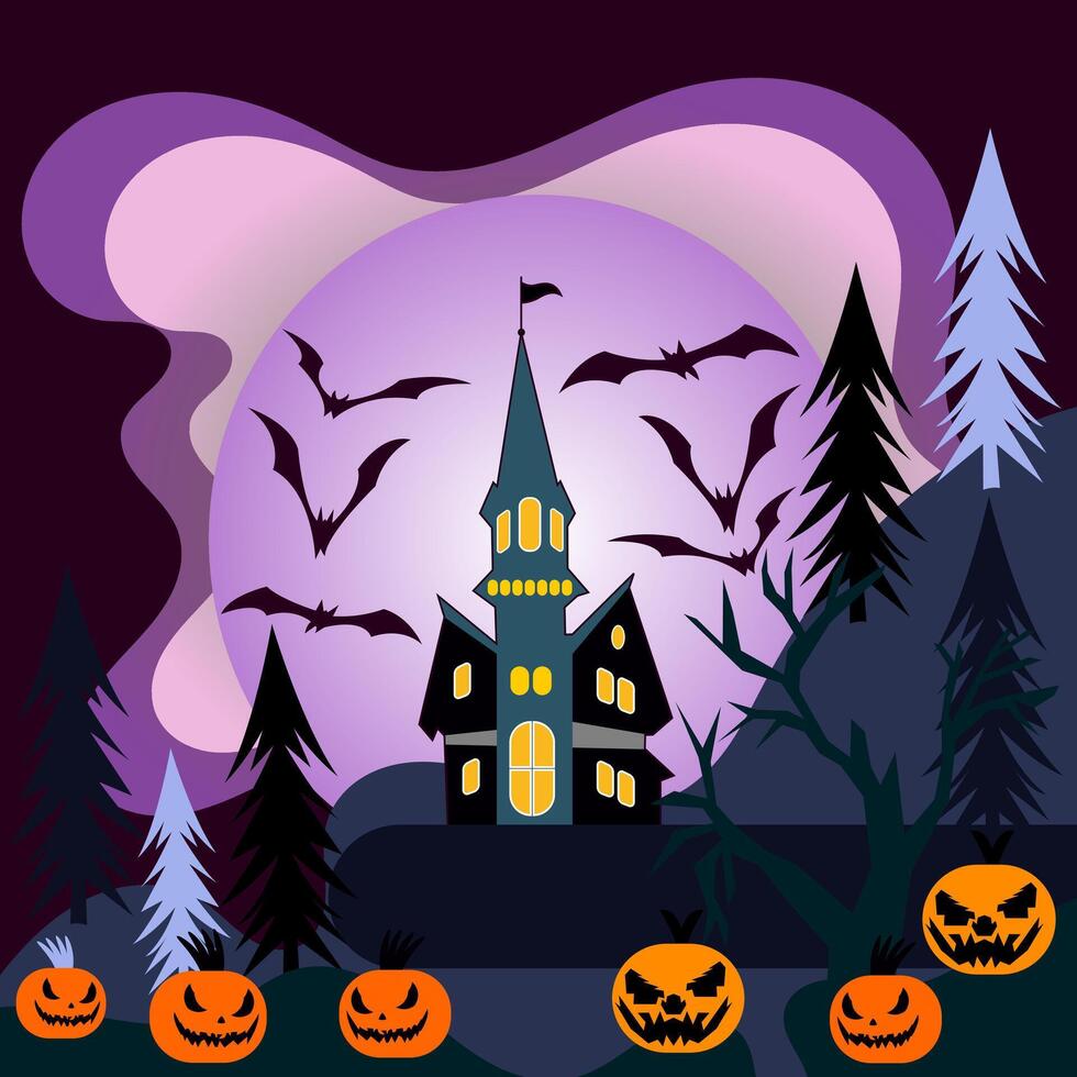 The atmosphere is eerie and mysterious perfect for the upcoming Halloween season vector
