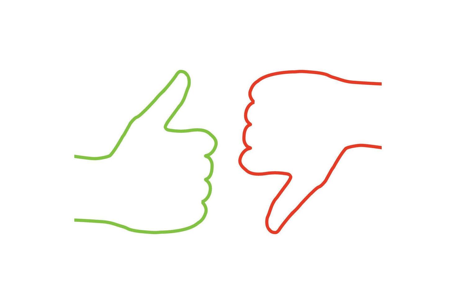 Thumbs up and down, social media approval signs. Super sign, degrading elements vector