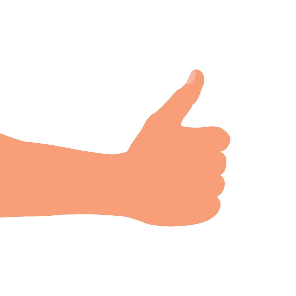 Illustration of a gesture showing a thumbs up sign like vector