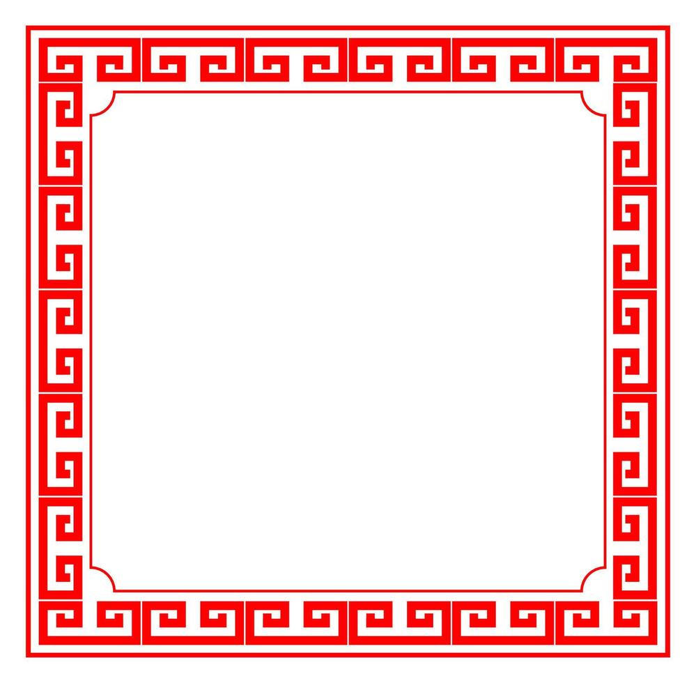 Rectangle window frame in Chinese style, vector
