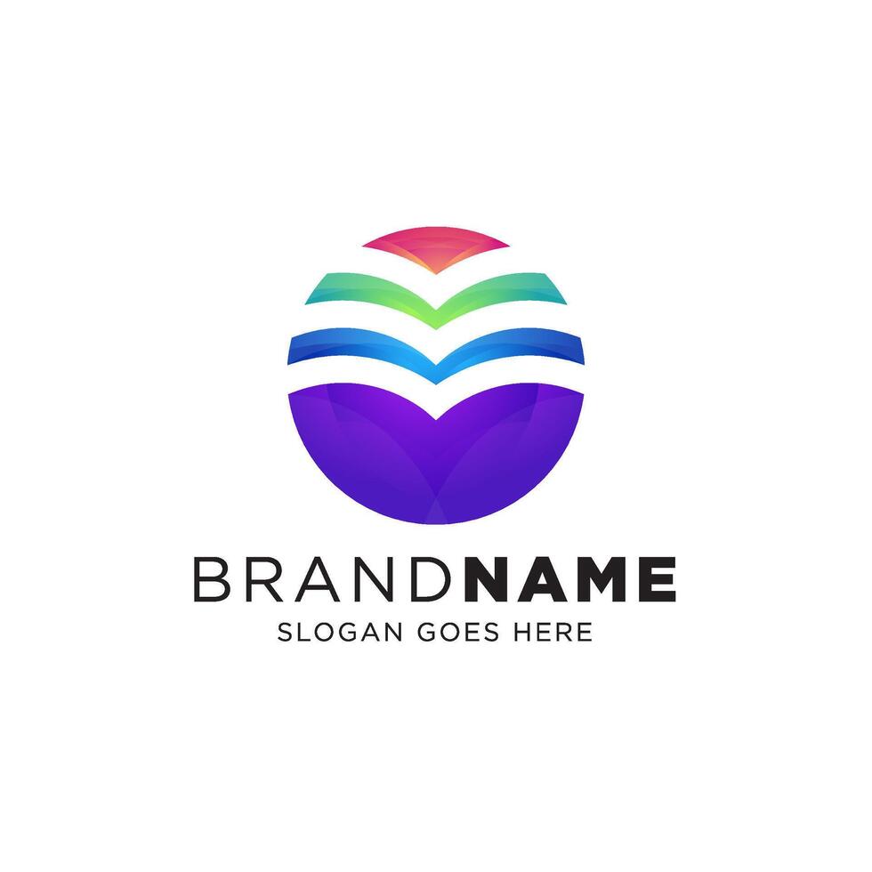 colorful abstract circle shape logo. mosaic color. vector
