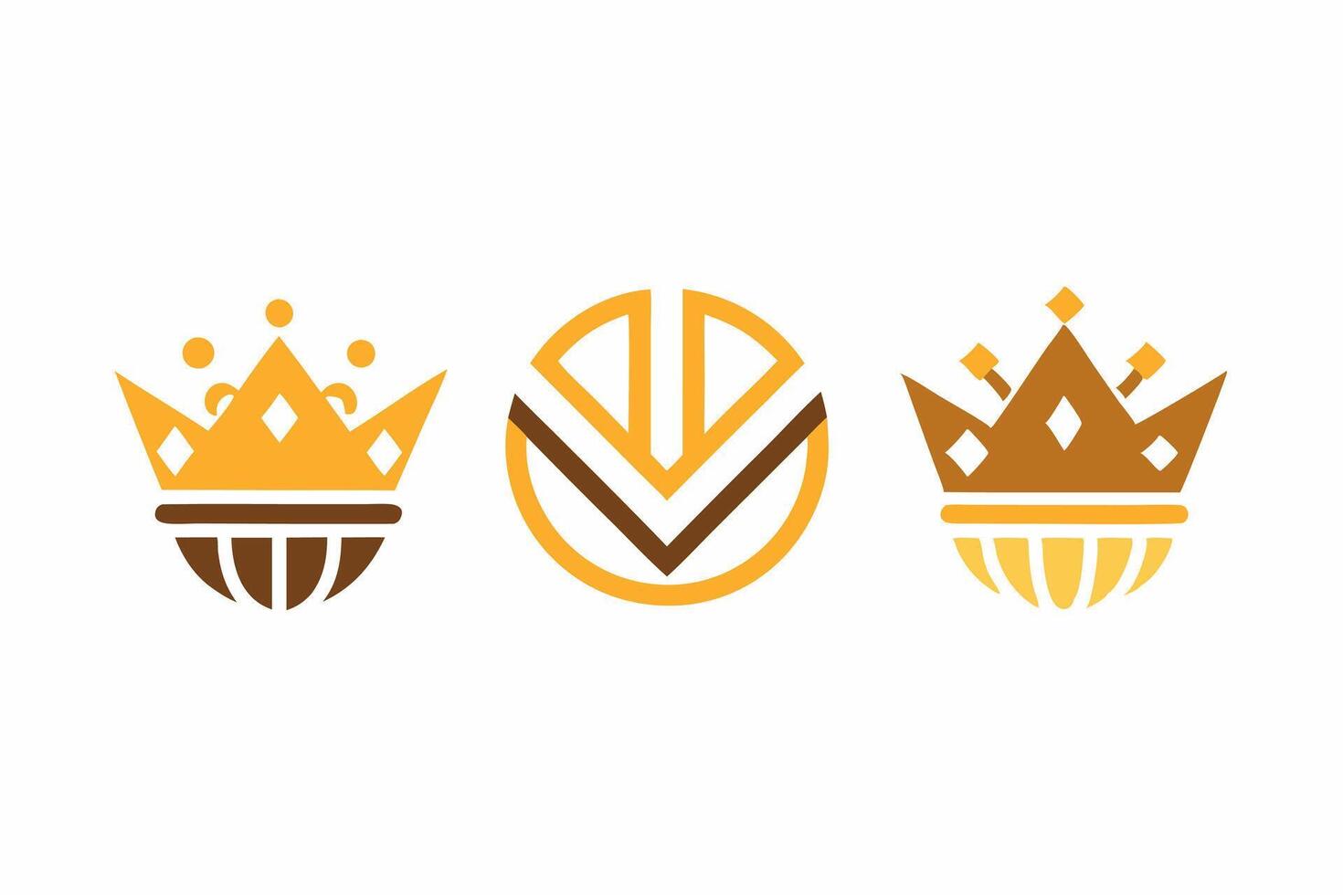 Three crowns and a crown logo vector