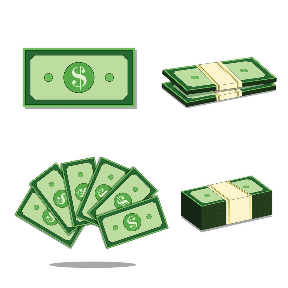 Illustration of a collection of money vector