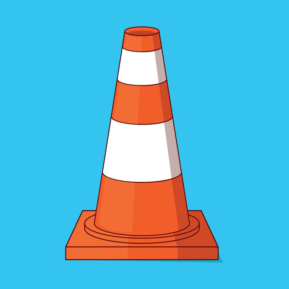 traffic cone illustration vector