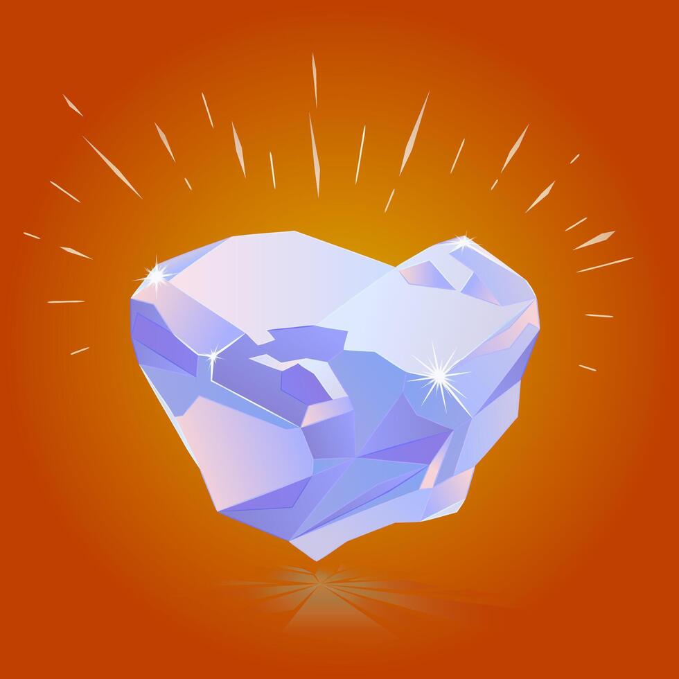 Shining Natural Rough Light Blue Diamond. illustration of uncut blue diamond with unique hue that ranges from soft pastel to rich. vector