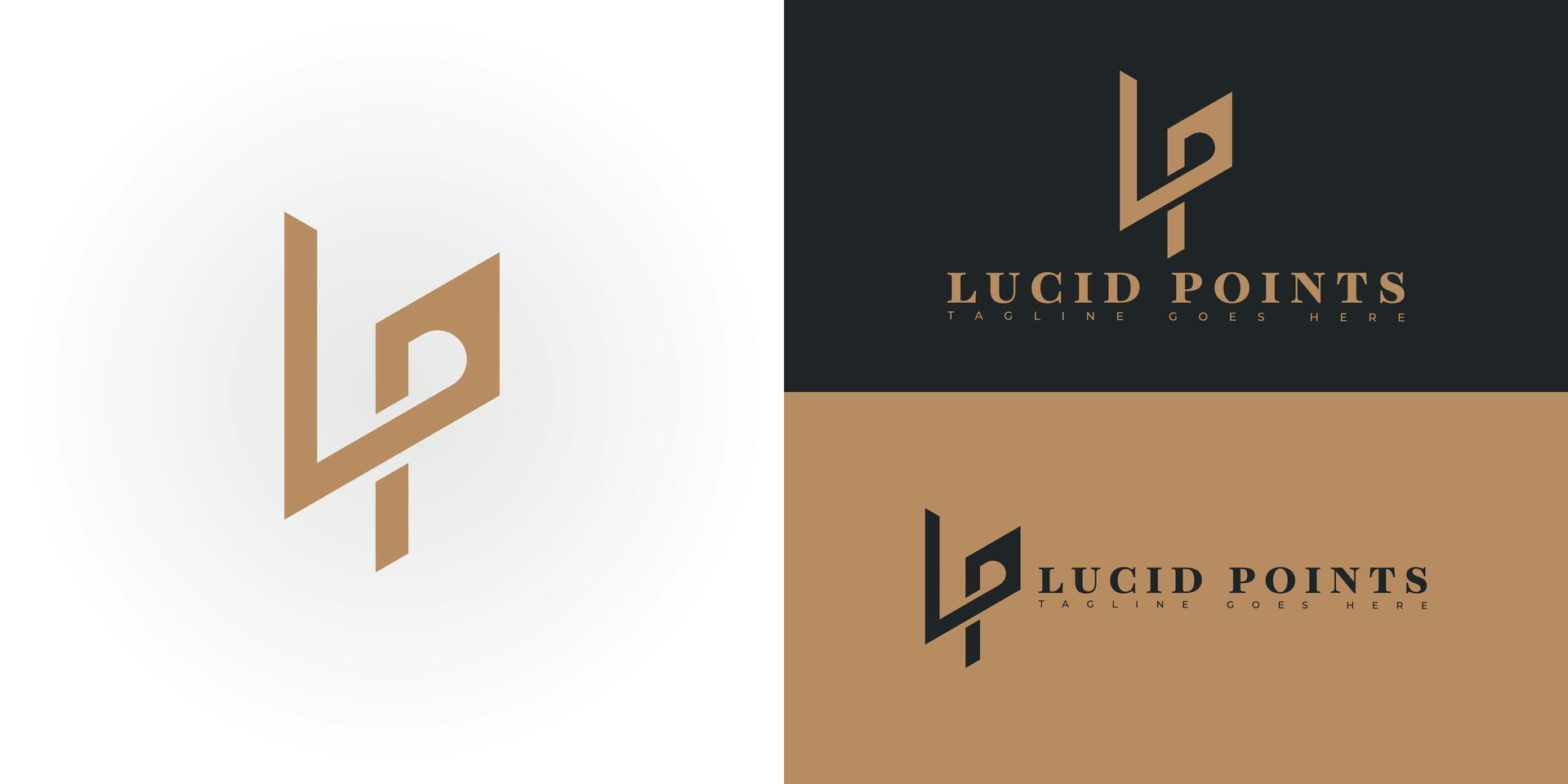 Modern initial letter LP or PL logo in gold color isolated on multiple background colors. The logo is suitable for art and design service logo design inspiration templates. vector