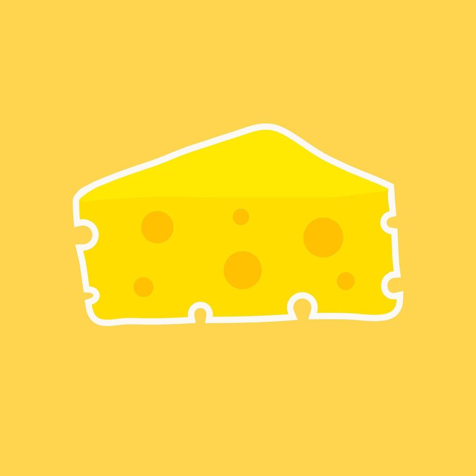 piece of cheese in flat design. vector