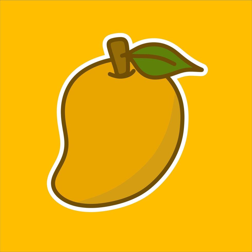 illustration of a mango. Ripe mango fruit cartoon icon illustration. Isolated food nature icon concept designed in flat cartoon style. vector