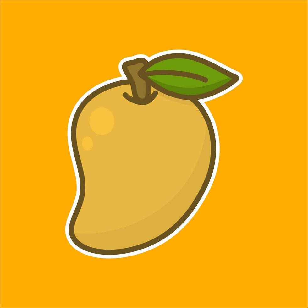 mango flat design illustration. mango colorful fruit. Natural tropical fruit. vector