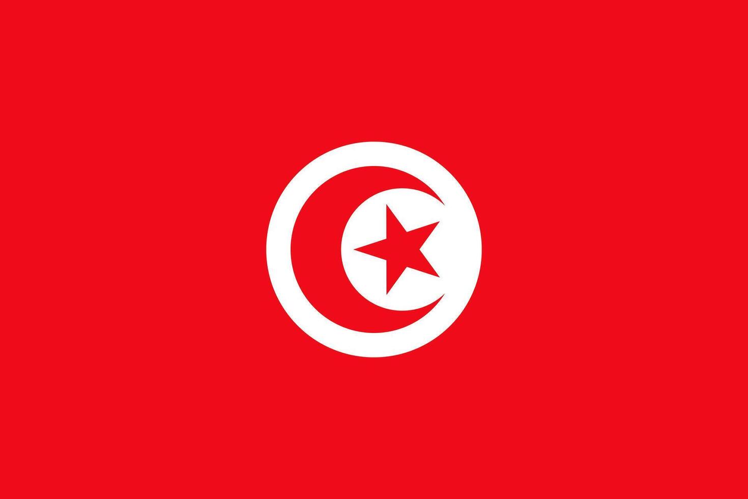 The national flag of Tunisia. Tunisia flag icon illustration. An illustration of the Tunisia flag. vector