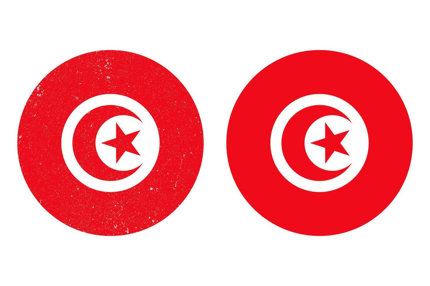 The national flag of Tunisia. Tunisia round flag icon illustration. An illustration of the Tunisia round flag. vector