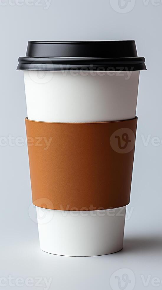 mockup of a plastic coffee cup on a background, space for text photo
