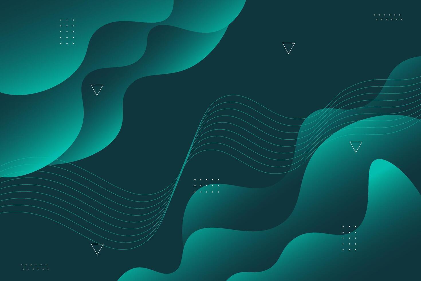 Geometric business banner design with green background. Creative banner design with wave and line shape as template. Simple design on horizontal banner. Eps10 vector