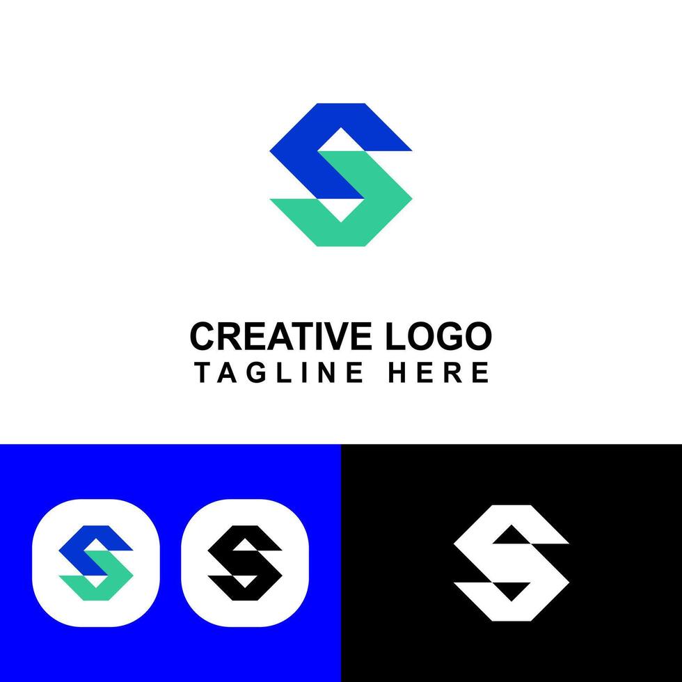 Modern S shape logo design. Suitable for office or business signs. vector