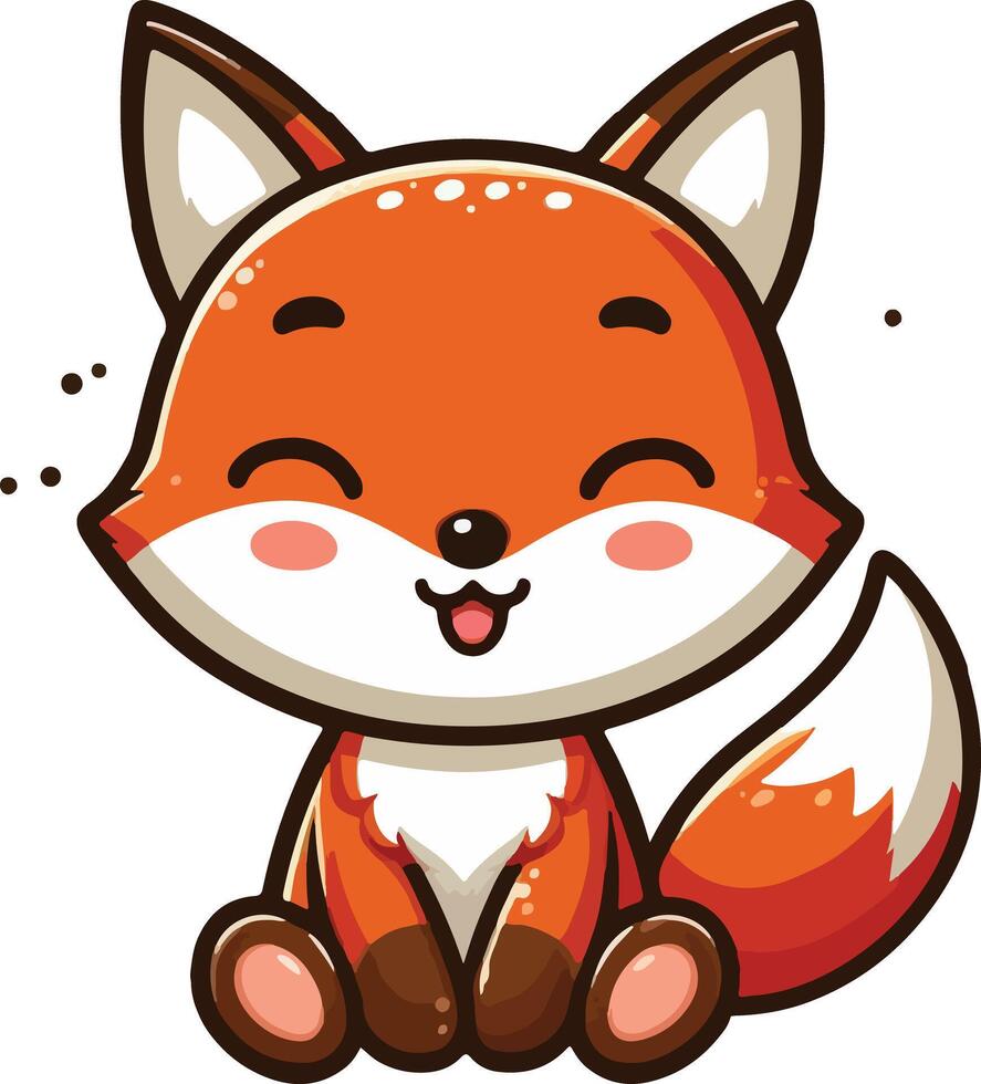 Cute fox cartoon vector