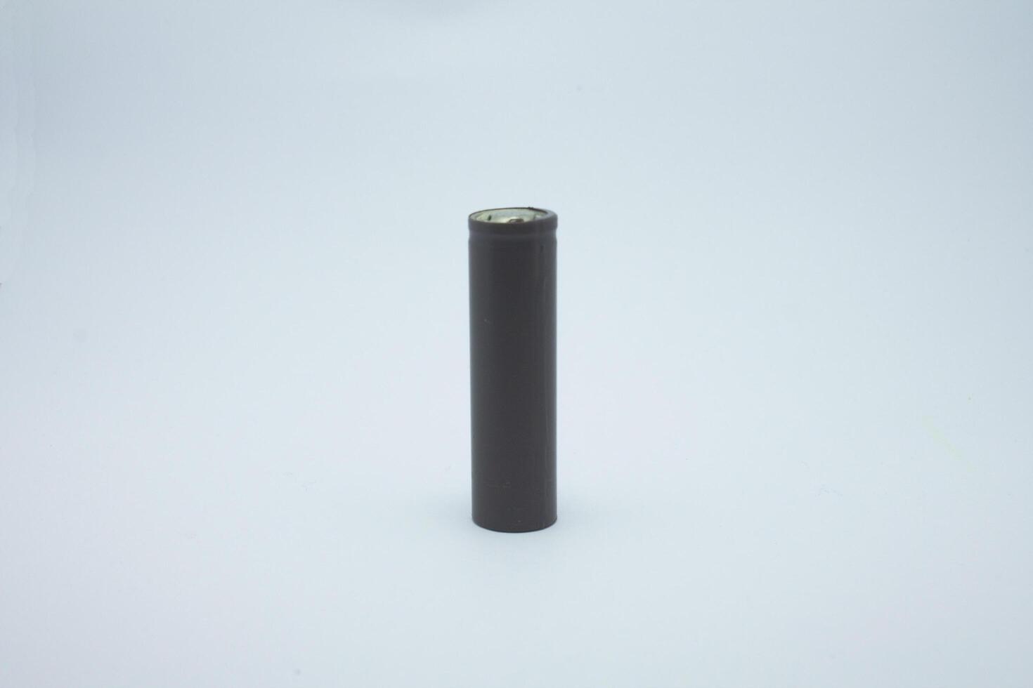 18650 type battery isolated on white background photo