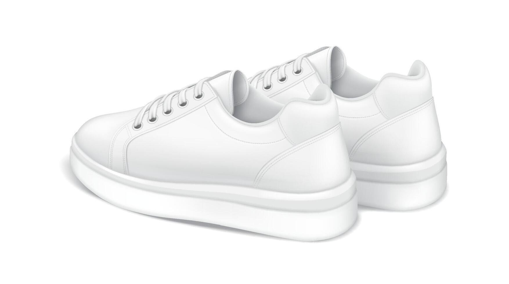 Sneakers for active lifestyle realistic illustration. Training shoes for comfortable running experience 3d model on white background vector