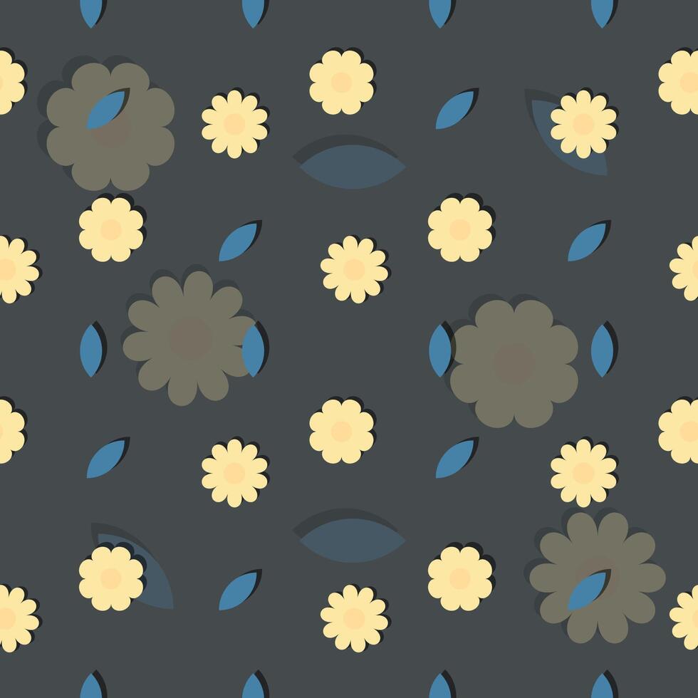 Hand drawn floral flower pattern. vector