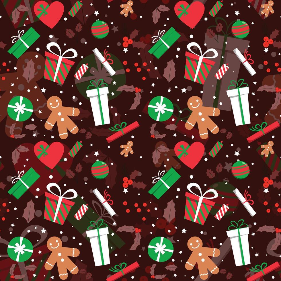 Hand drawn christmas pattern design background. . vector