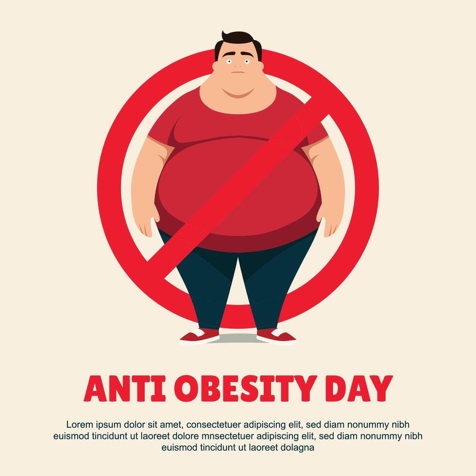 Anti Obesity Day background. vector