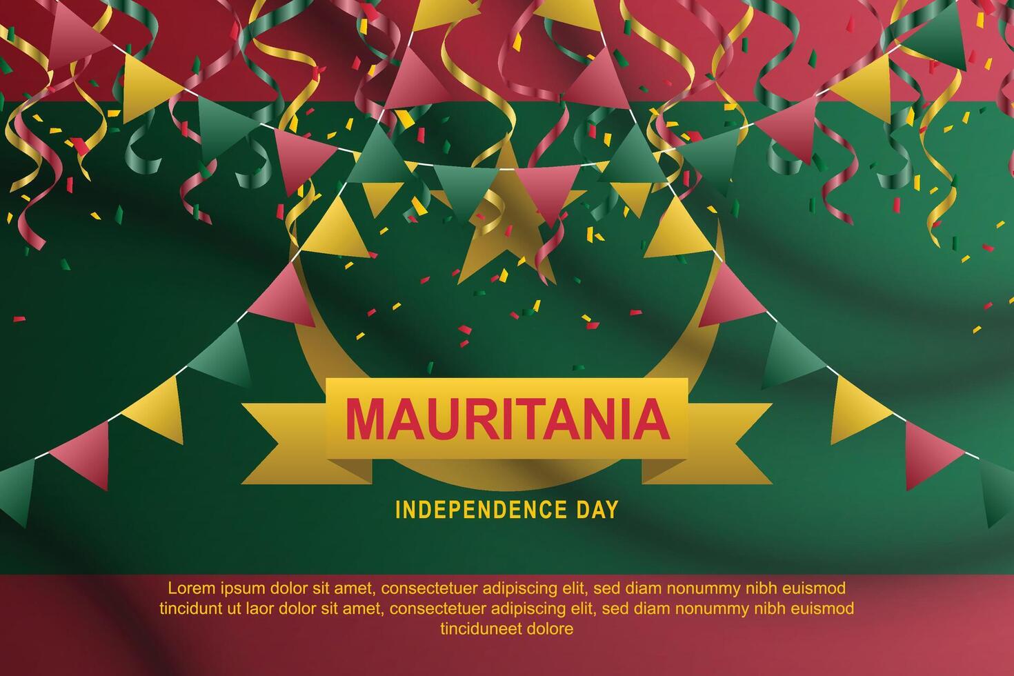 Mauritania Independence Day background. vector