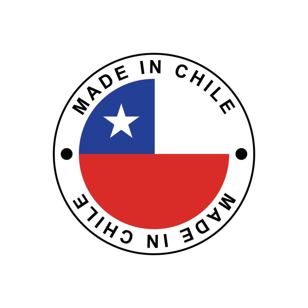 MADE IN Chile circle stamp with flag vector