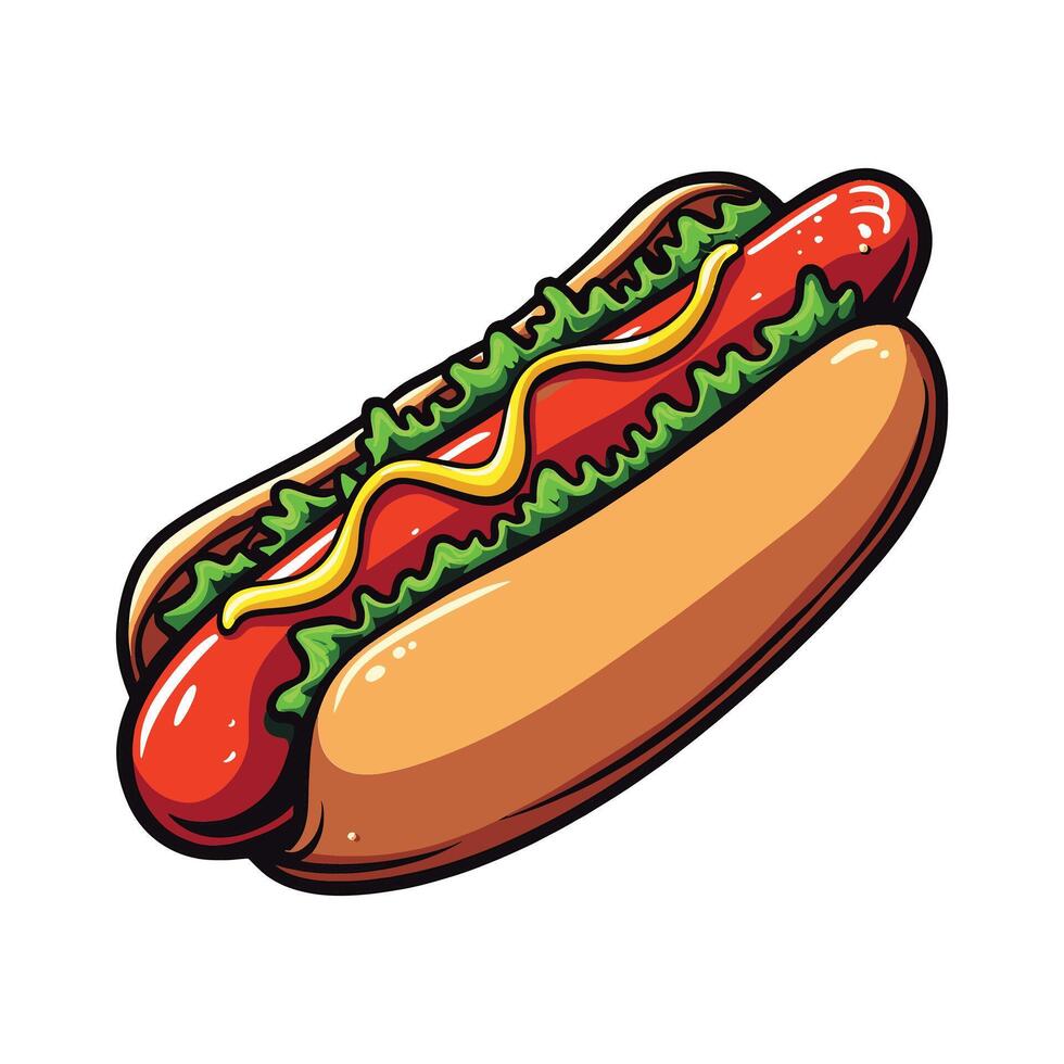 Hotdog illustration isolated on white background vector
